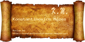 Konstantinovics Mózes névjegykártya