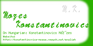 mozes konstantinovics business card
